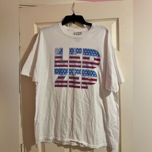 Led Zeppelin USA White Band Tee Men’s Size 2XL Red White And Blue